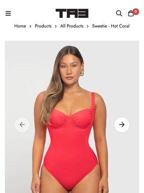 TA3 Sweetie One-Piece Swimsuit in Hot Coral